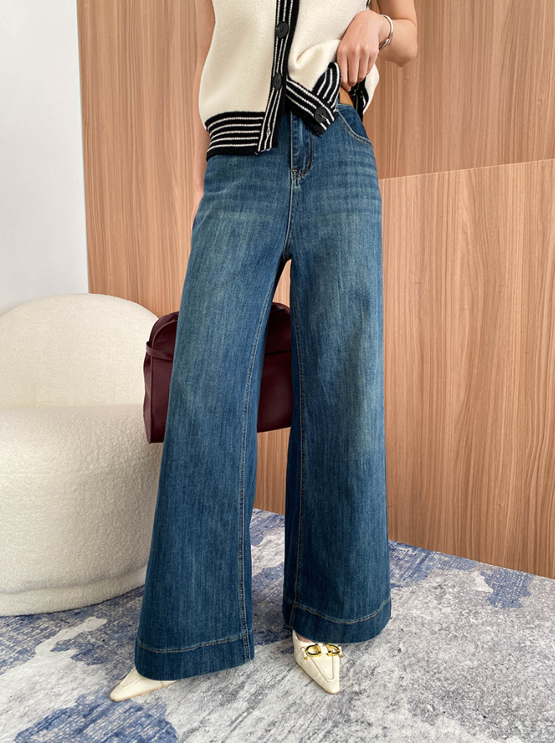 ハイウエストワイドデニムパンツ