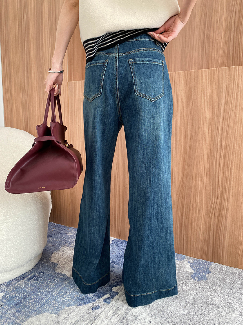 ハイウエストワイドデニムパンツ