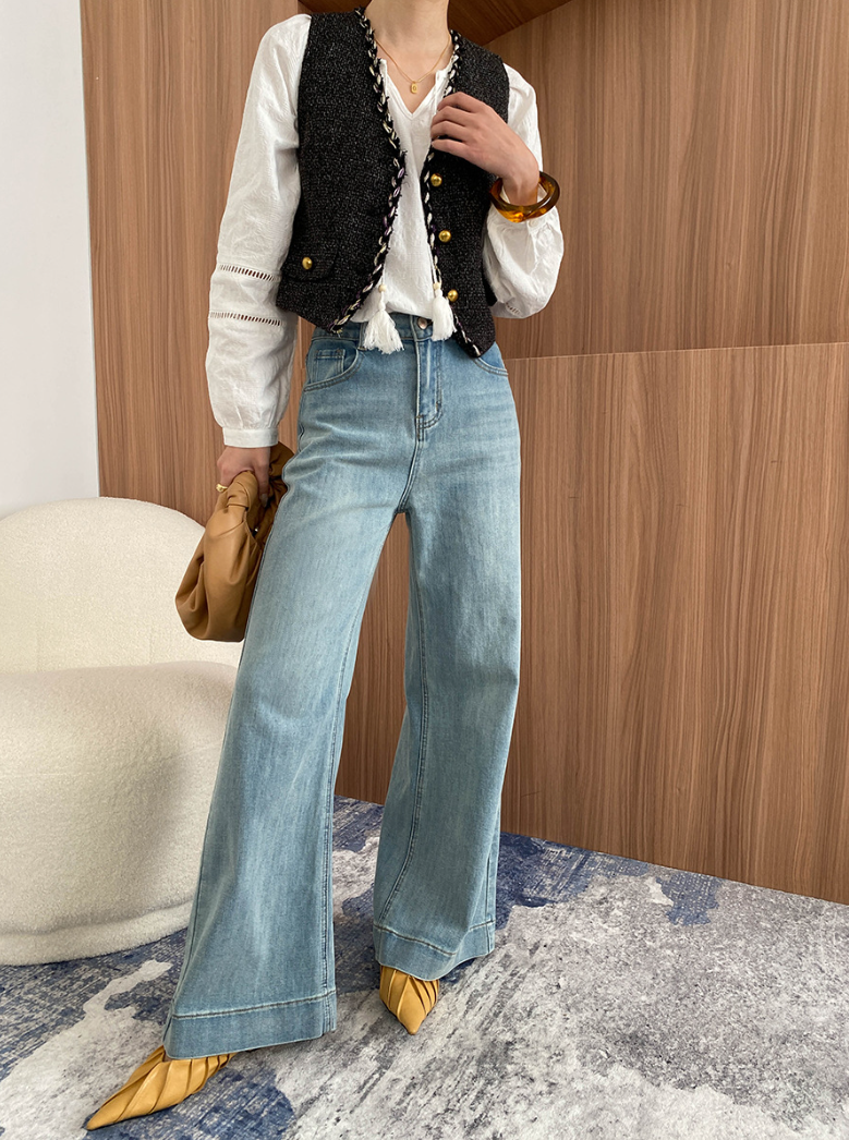 ハイウエストワイドデニムパンツ