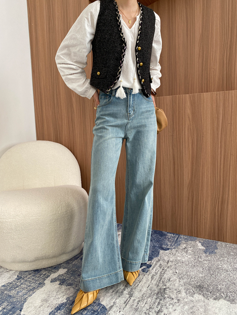 ハイウエストワイドデニムパンツ