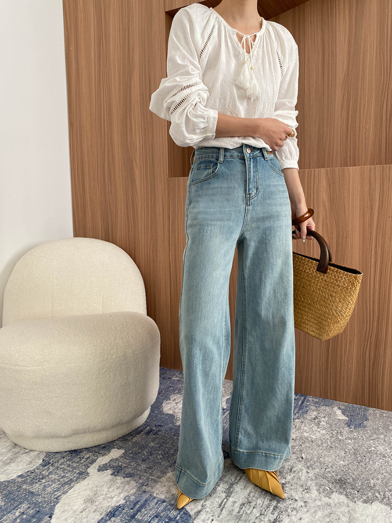 ハイウエストワイドデニムパンツ