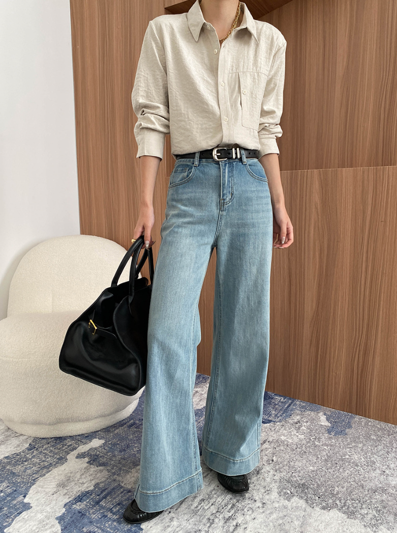 ハイウエストワイドデニムパンツ