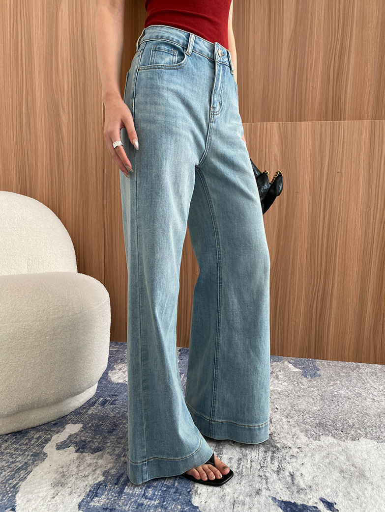 ハイウエストワイドデニムパンツ