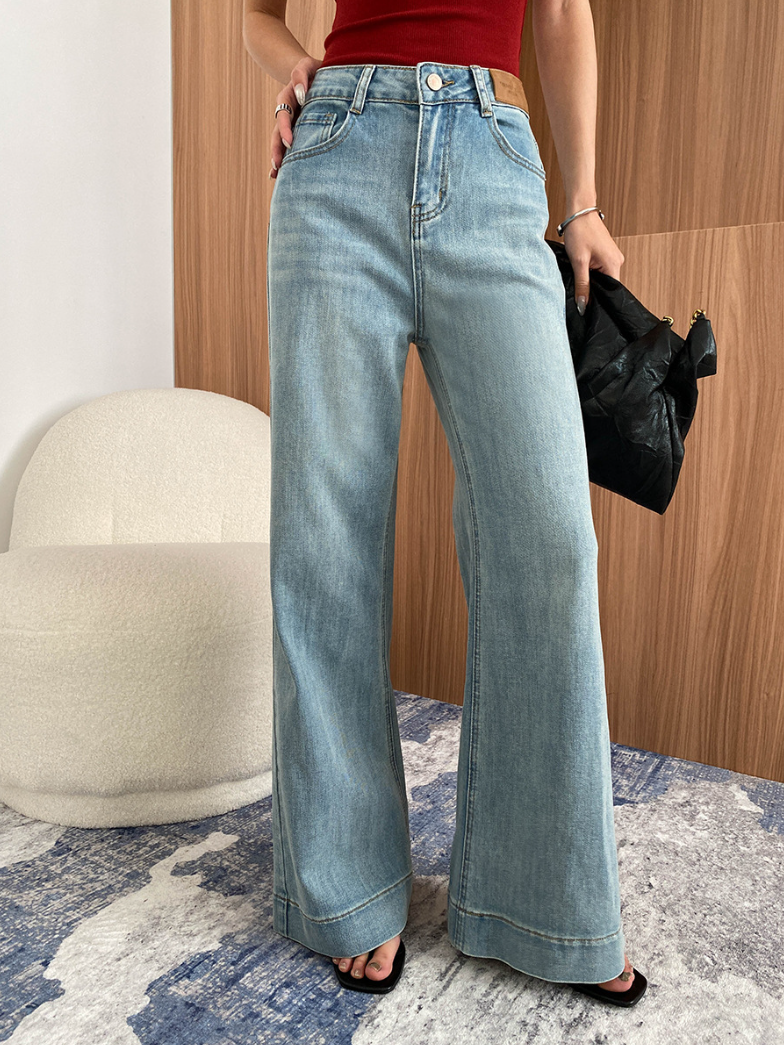 ハイウエストワイドデニムパンツ