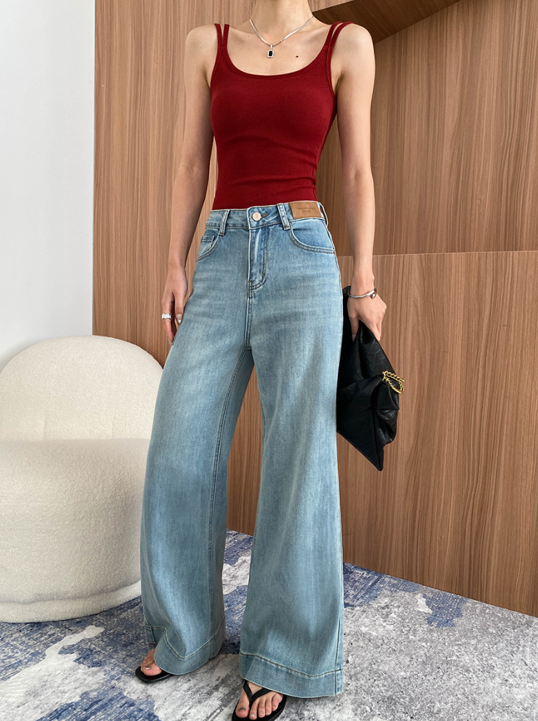 ハイウエストワイドデニムパンツ