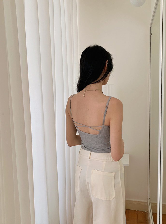 クロスストラップバックデザインキャミ