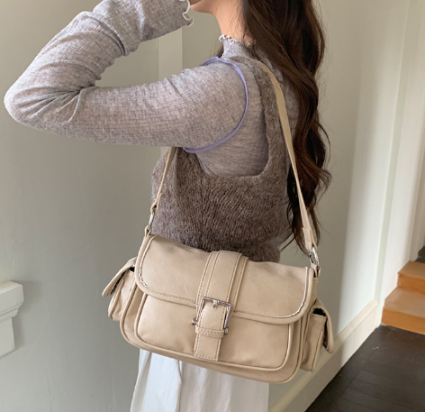【一部即納】ダブルポケットショルダーバッグ