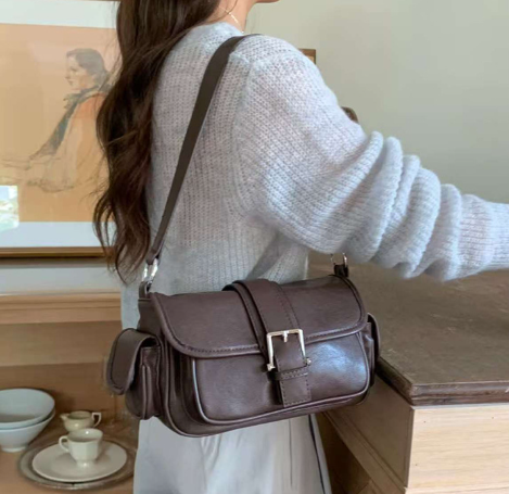 【一部即納】ダブルポケットショルダーバッグ