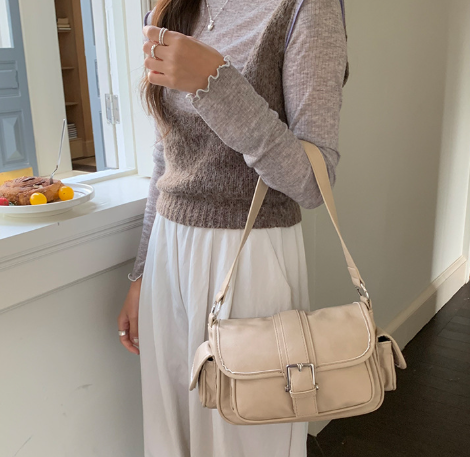 【一部即納】ダブルポケットショルダーバッグ