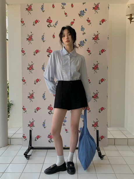 センタープレスハイウエストショートパンツ