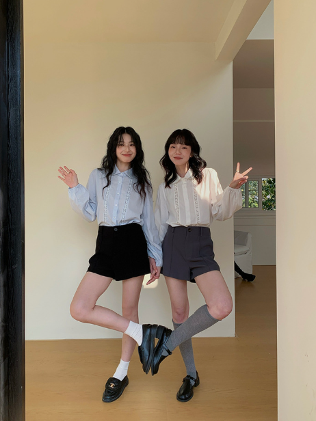 センタープレスハイウエストショートパンツ