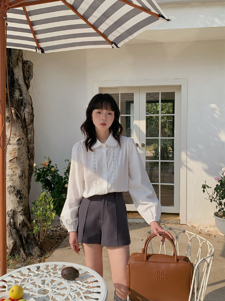 センタープレスハイウエストショートパンツ