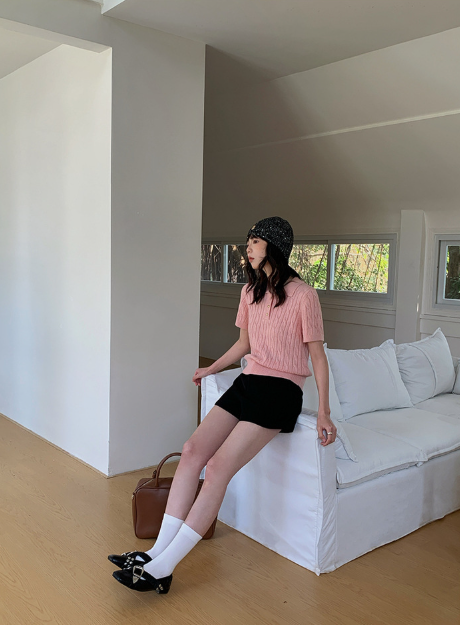 センタープレスハイウエストショートパンツ