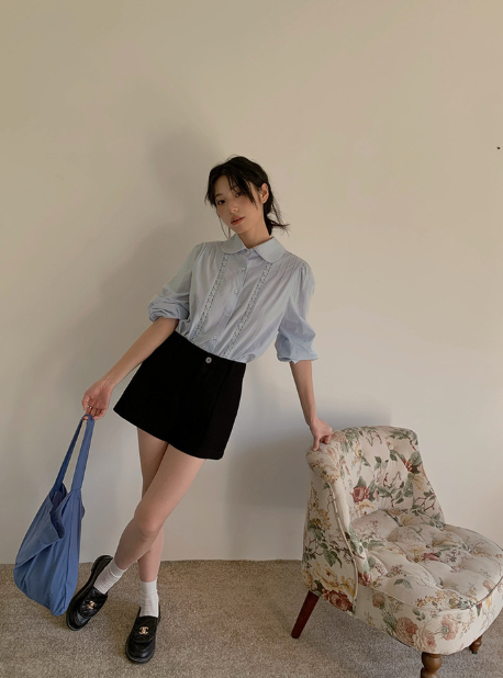 センタープレスハイウエストショートパンツ