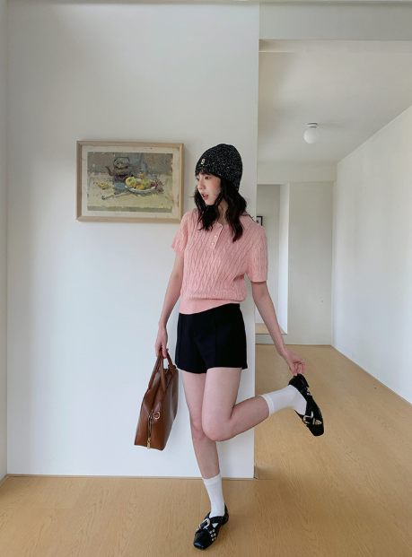 センタープレスハイウエストショートパンツ