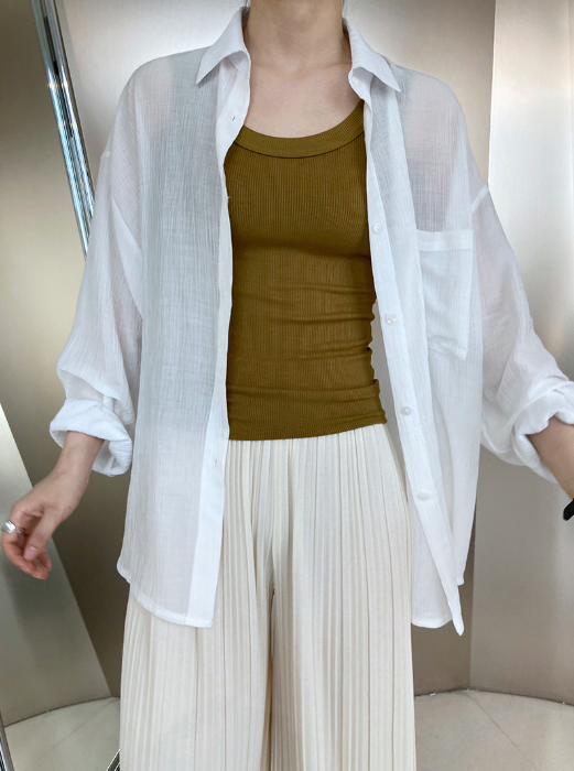 ワイドリブタンクトップ