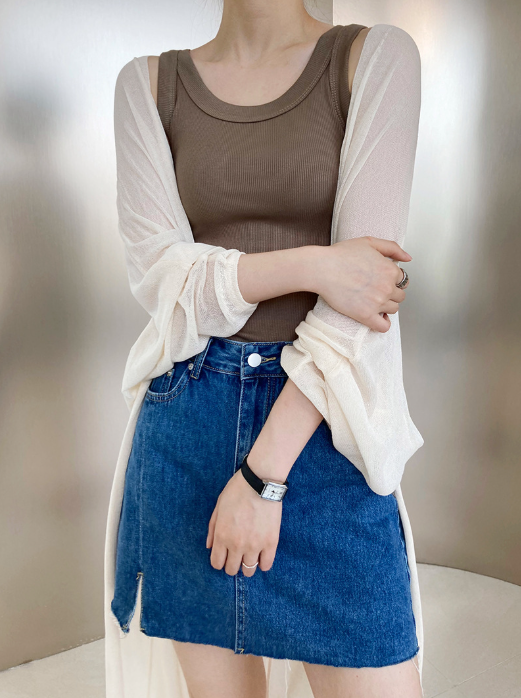 ワイドリブタンクトップ