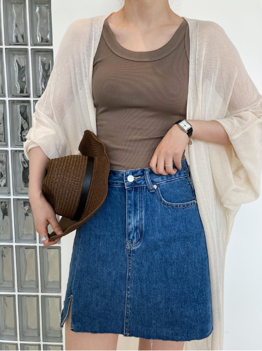 ワイドリブタンクトップ