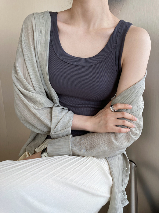 ワイドリブタンクトップ