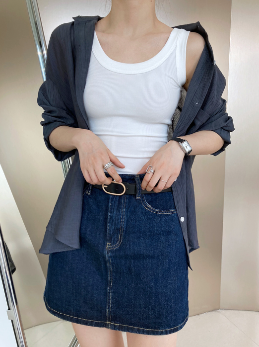 ワイドリブタンクトップ