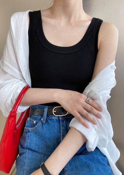 ワイドリブタンクトップ