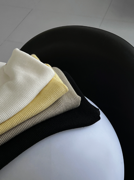 フレンチスリーブリブニットトップス