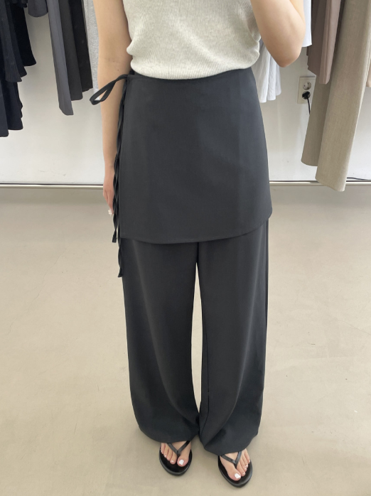 ラップデザインワイドパンツ