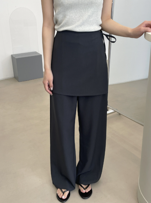 ラップデザインワイドパンツ