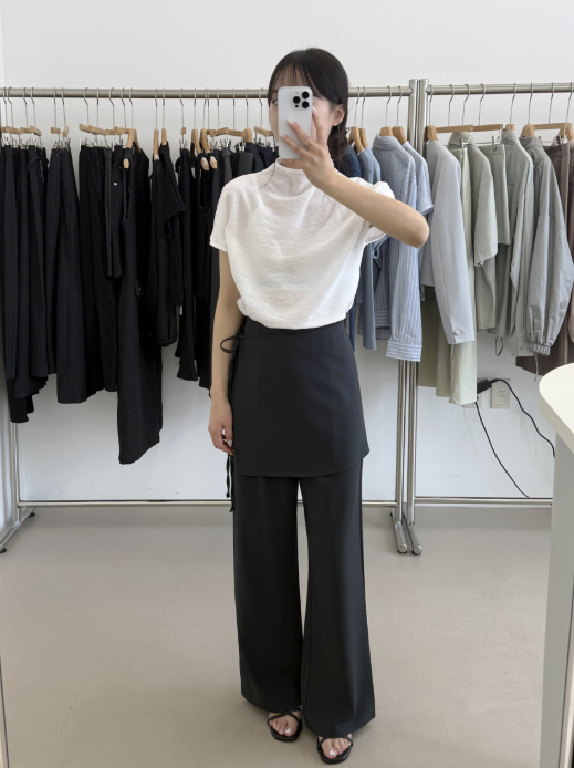 ラップデザインワイドパンツ