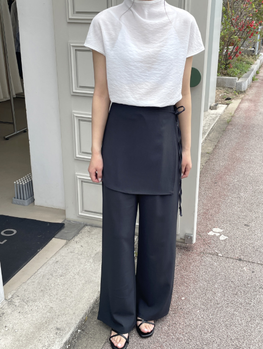 ラップデザインワイドパンツ