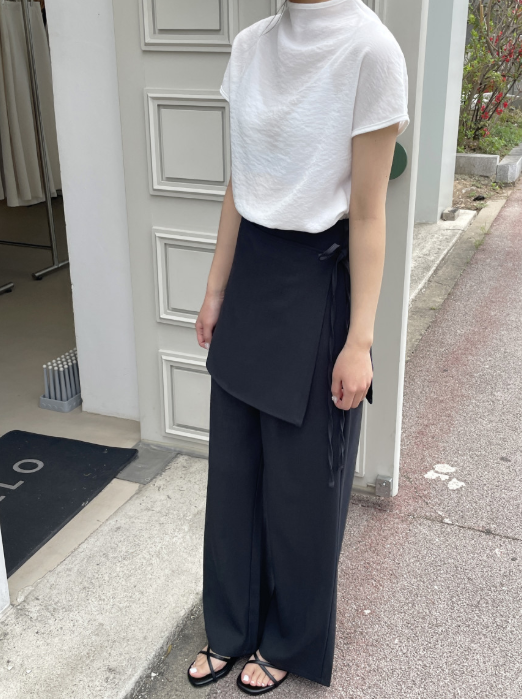 ラップデザインワイドパンツ