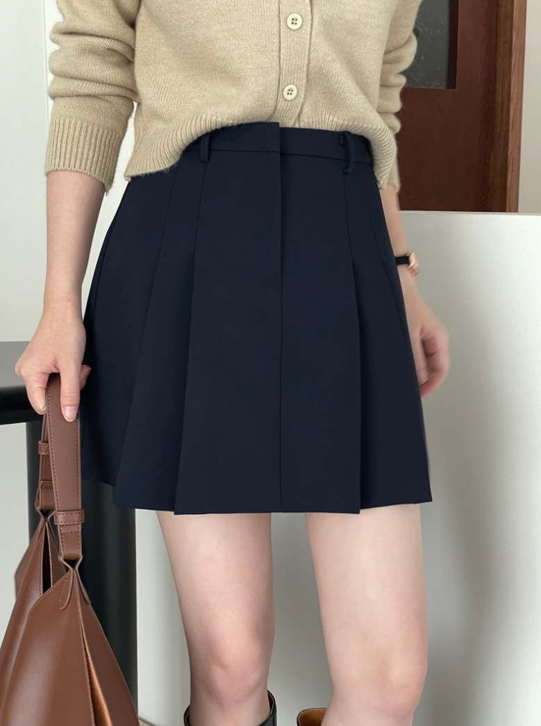 ハイウエストプリーツミニスカート