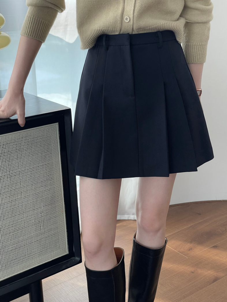ハイウエストプリーツミニスカート