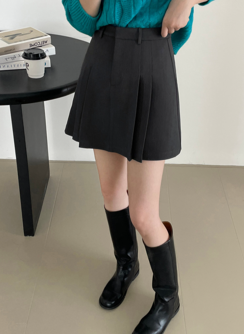 ハイウエストプリーツミニスカート