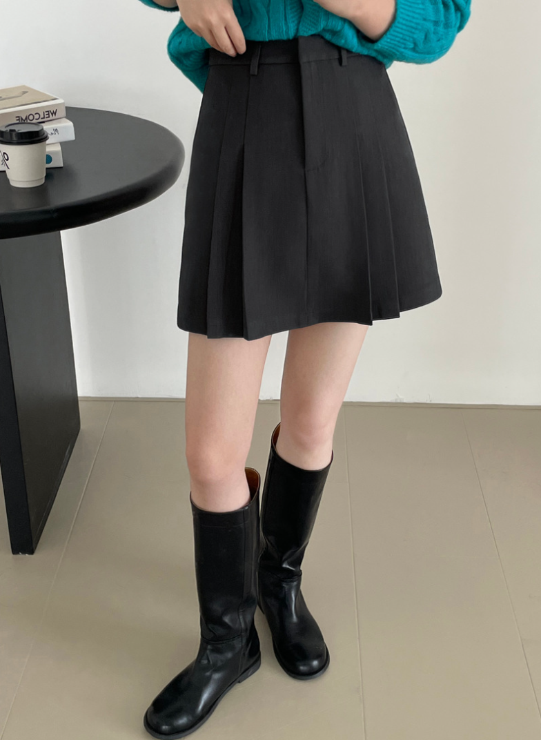 ハイウエストプリーツミニスカート