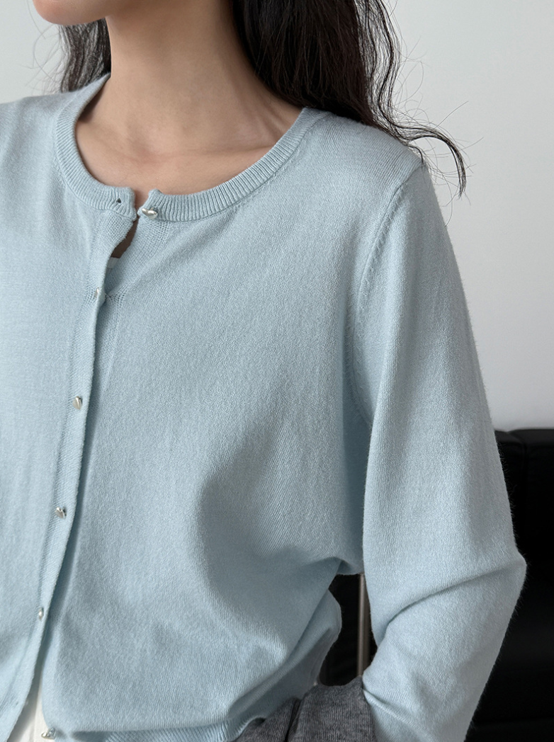 ハートボタンライトカーディガン