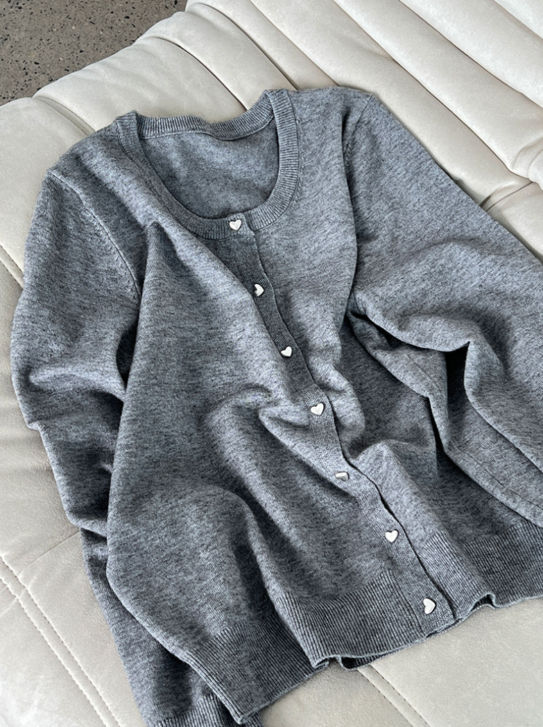 ハートボタンライトカーディガン