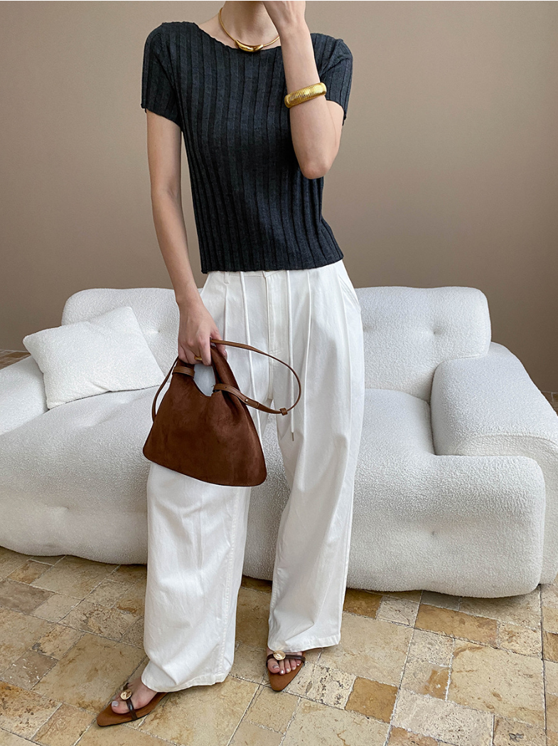 ベーシックワイドリブニット