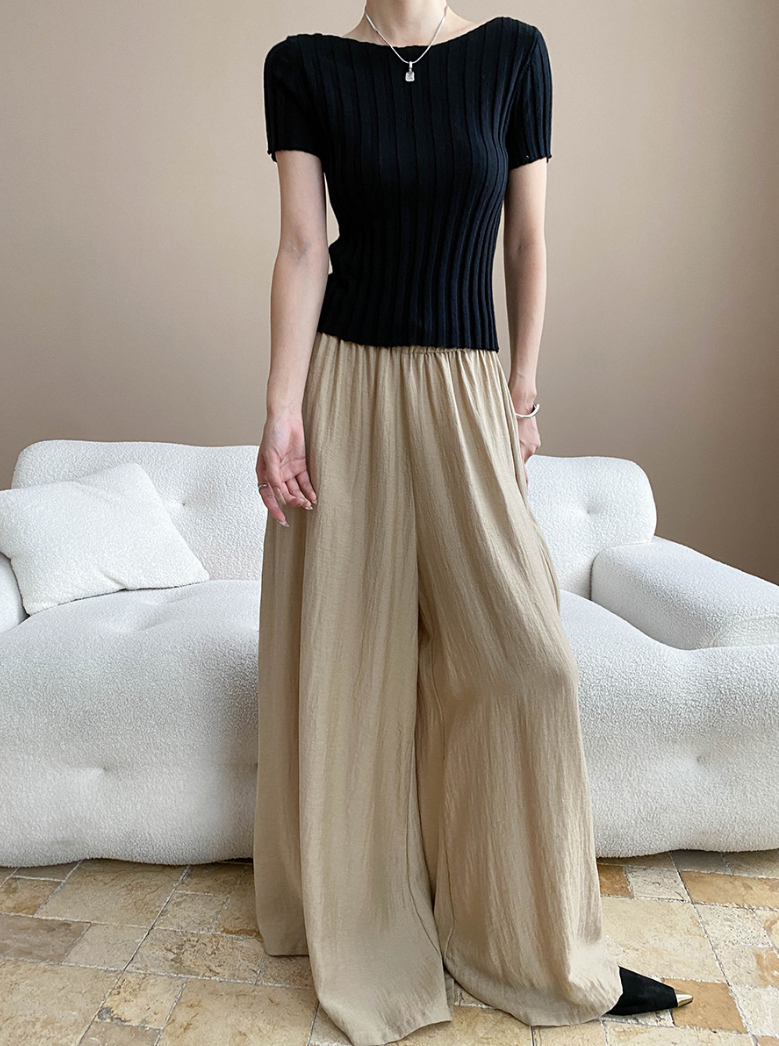 ベーシックワイドリブニット