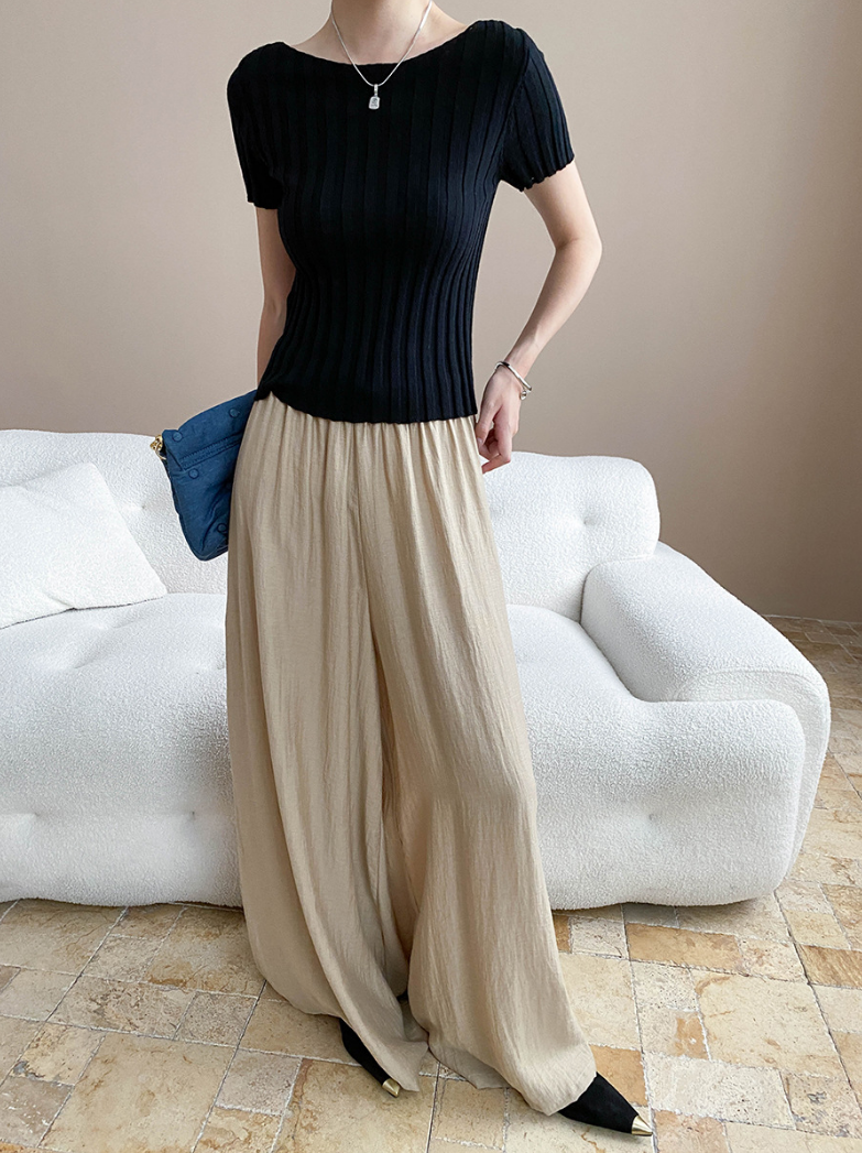 ベーシックワイドリブニット