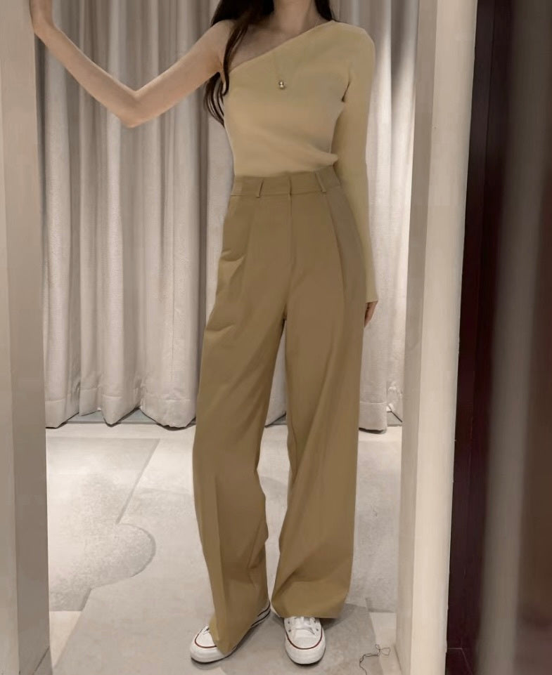 【即納】ワンショルリブカットソー