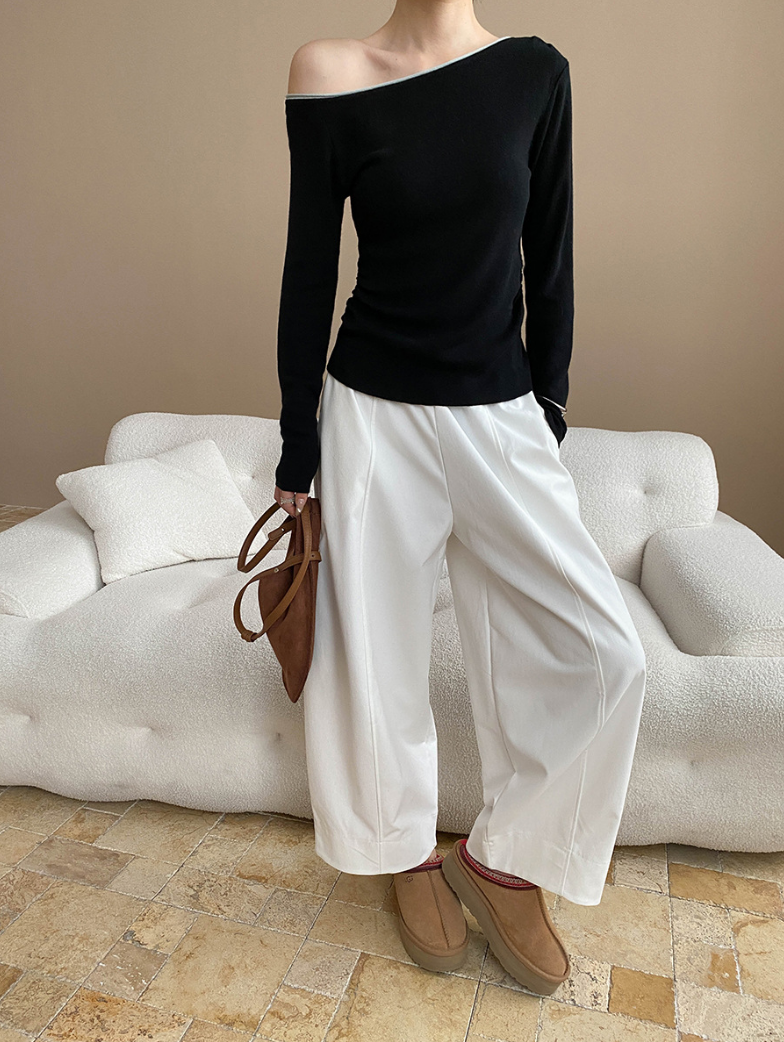 バイカラーワンショルトップス