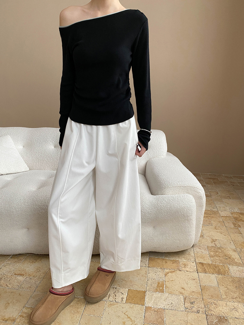 バイカラーワンショルトップス