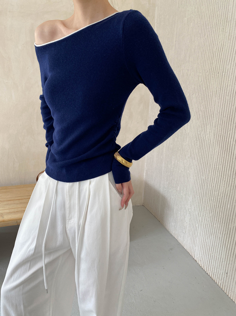 バイカラーワンショルトップス