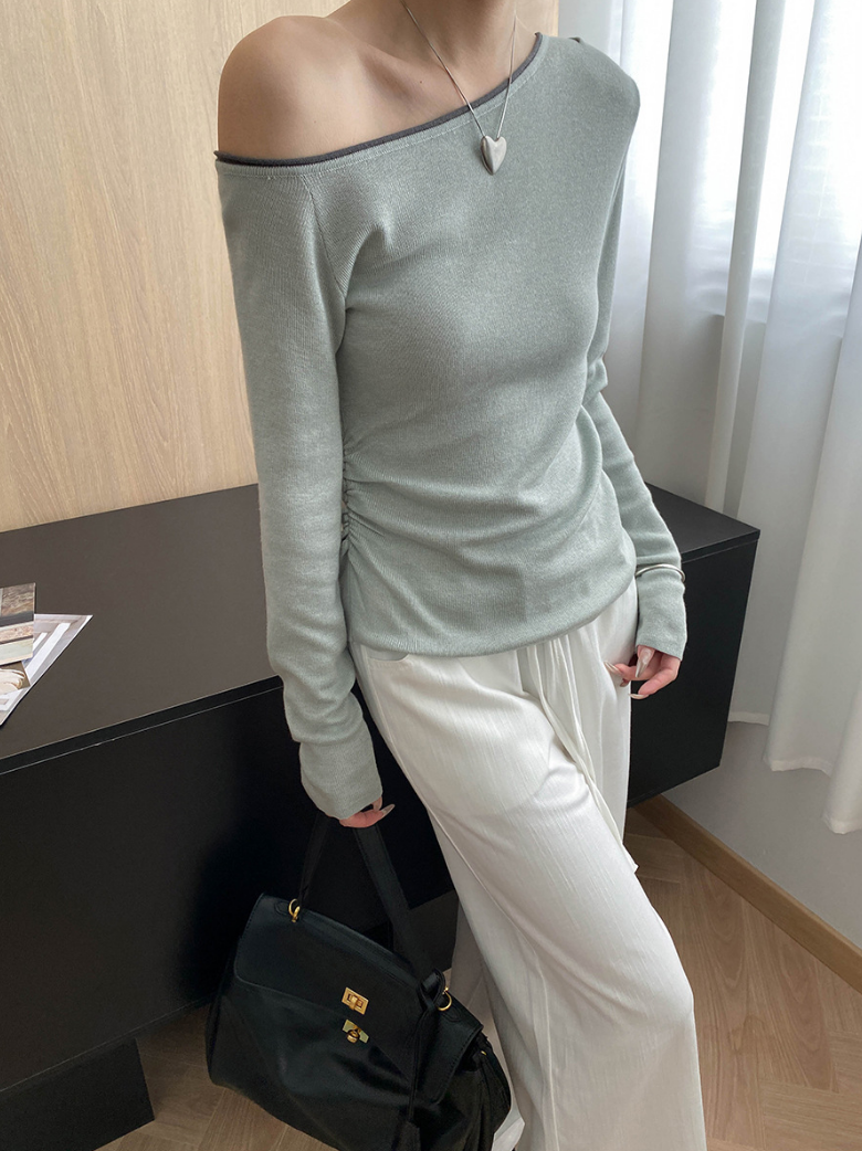 バイカラーワンショルトップス