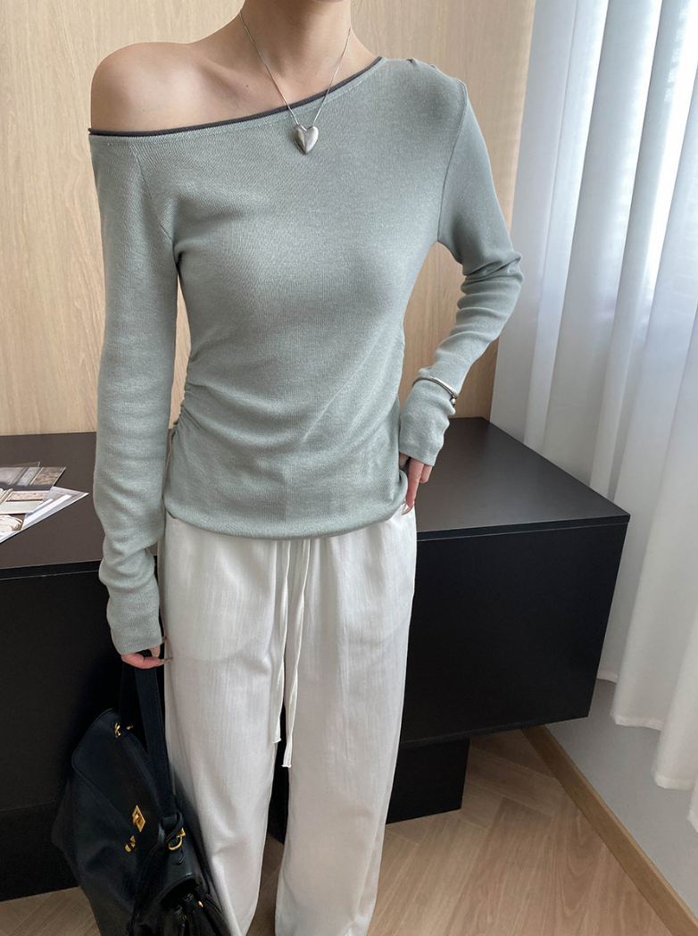 バイカラーワンショルトップス