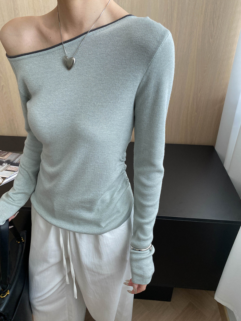 バイカラーワンショルトップス