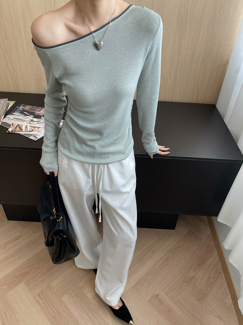 バイカラーワンショルトップス