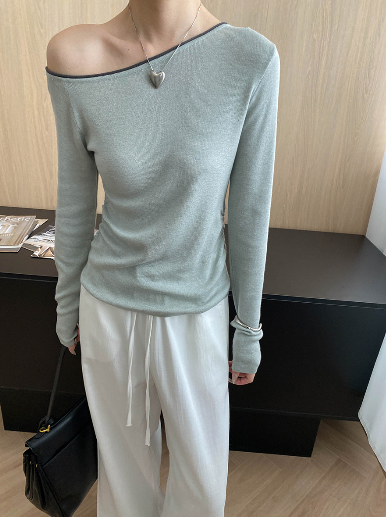 バイカラーワンショルトップス