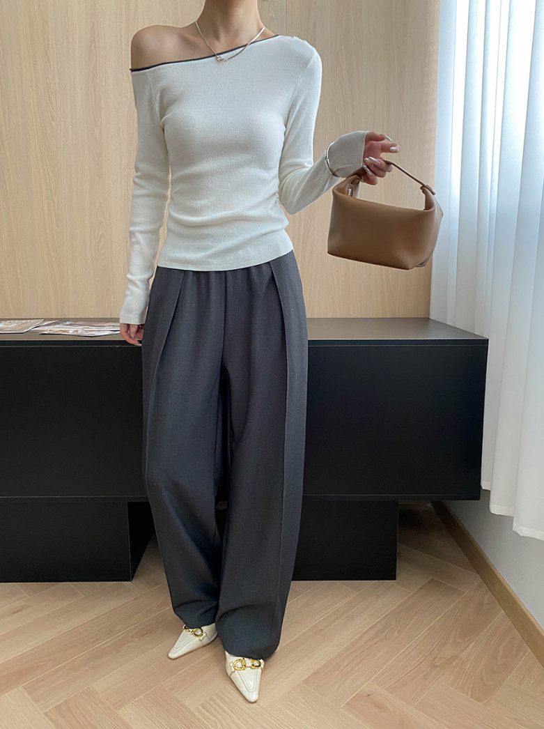 バイカラーワンショルトップス